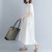 baggy white cotton blended dress oversize casual dress vintage short sleeve pockets Turn-down Collar baggy dresses cotton blended clothing dresses