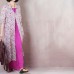 baggy pink print linen dresses plus size v neck side open traveling clothing fine half sleeve linen caftans