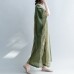 Elegant green striped linen blended dresses casual O neck baggy dresses linen blended clothing dress vintage Batwing Sleeve patchwork maxi dresses