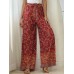 Bohemian High Waist Knotted Floral Print Holiday Ethnic Wide Leg Pants