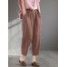 Women 100  Cotton Wide  Legged Solid Color Harlan Casual Pajamas Ninth Pants