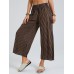 Striped Print Elastic Waist Wide Leg Lounge Pants For Women