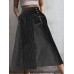 Women Striped Print Side Button Casual Stylish Loose Wide Leg Pants